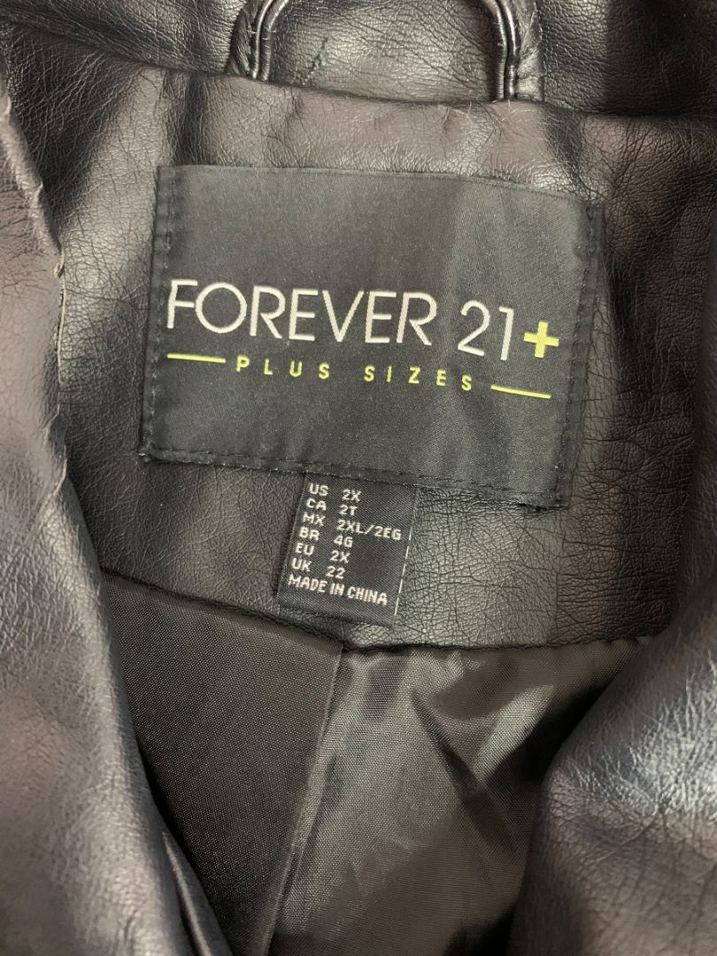 Size 2X Forever 21+ Plus Sizes Womens Faux Leather Moto Jacket