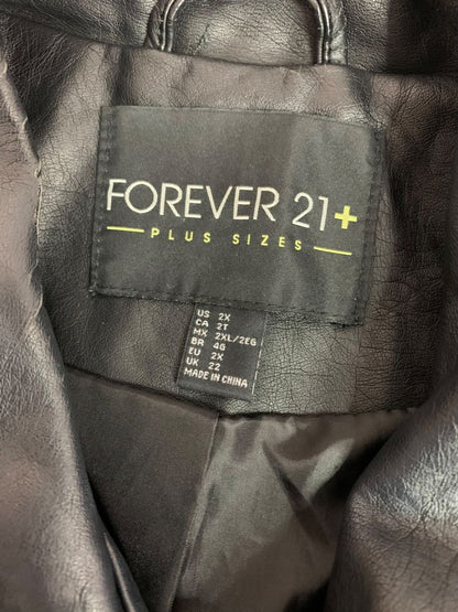 Size 2X Forever 21+ Plus Sizes Womens Faux Leather Moto Jacket