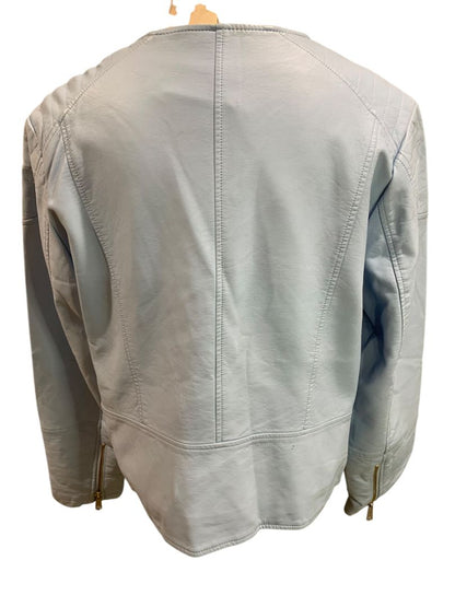 Size XL Apt 9 Womens Light Blue Faux Leather Moto Jacket