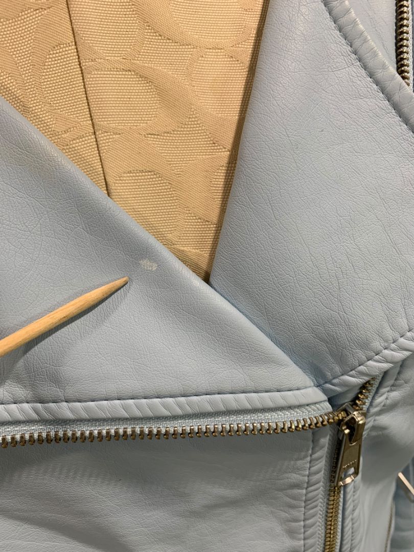 Size XL Apt 9 Womens Light Blue Faux Leather Moto Jacket