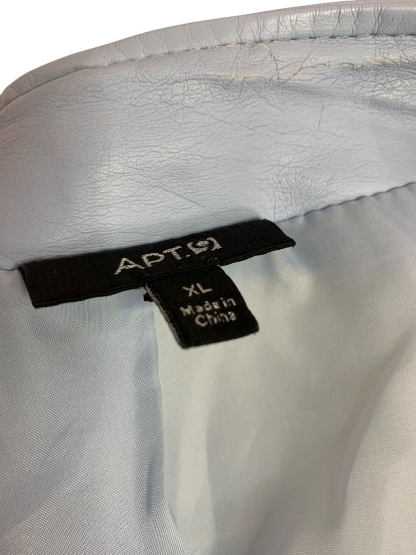 Size XL Apt 9 Womens Light Blue Faux Leather Moto Jacket