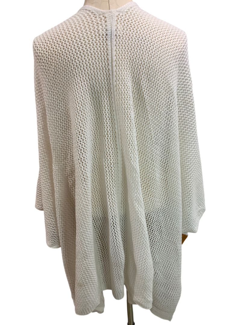 One Size Universal Thread Womens Loose Knit Cardigan White Brown Open Sweater