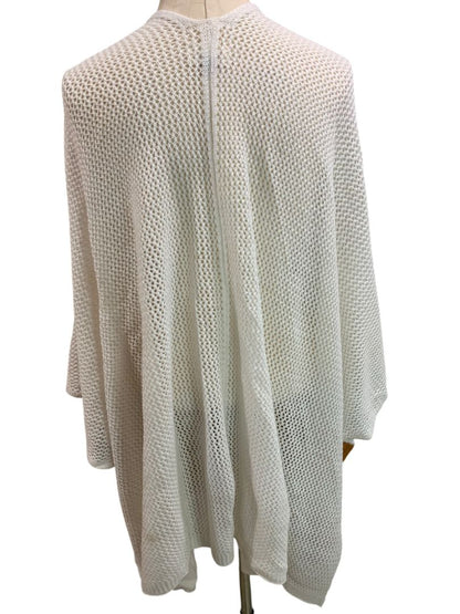 One Size Universal Thread Womens Loose Knit Cardigan White Brown Open Sweater