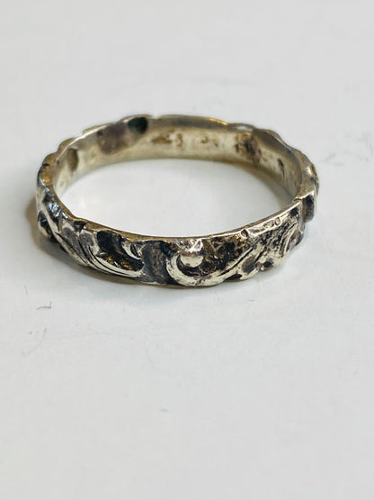 Vintage Size 8 Sterling Silver Ring Band Vines Design