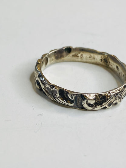 Vintage Size 8 Sterling Silver Ring Band Vines Design