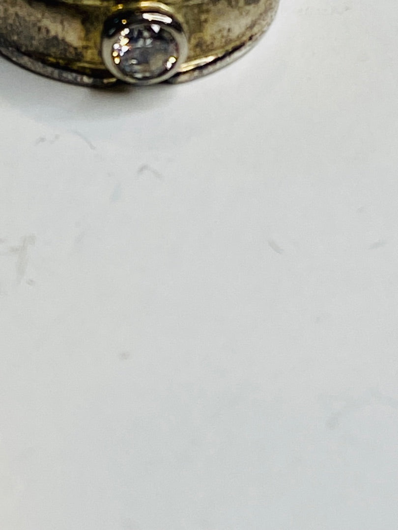 Vintage Size 6.5 Solitaire Ring Sterling Silver Tarnished