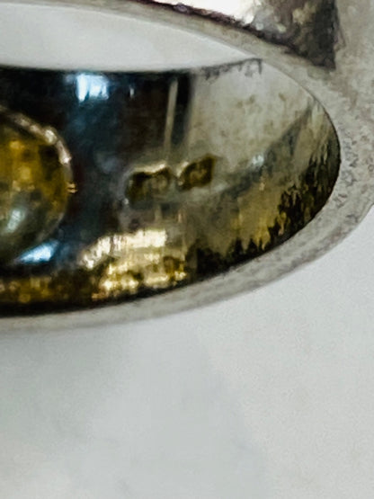 Vintage Size 6.5 Solitaire Ring Sterling Silver Tarnished