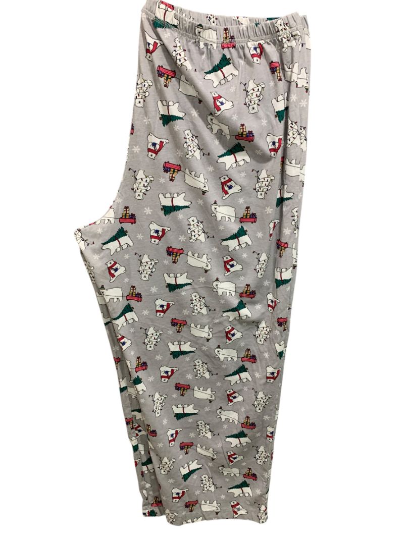 Size 2X Macys Family PJs Womens Soft Knit Pajama Pants Gray Polar Bear
