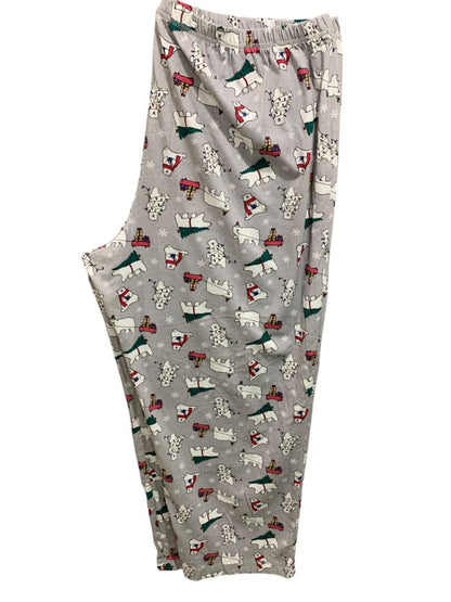 Size 2X Macys Family PJs Womens Soft Knit Pajama Pants Gray Polar Bear