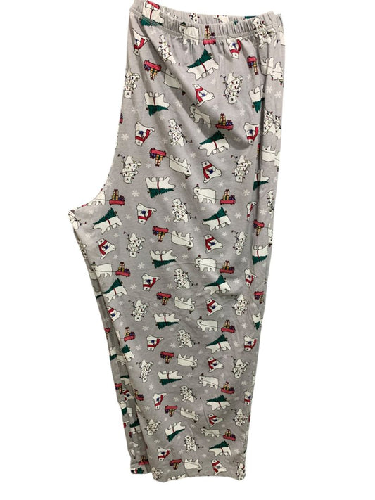 Size 2X Macys Family PJs Womens Soft Knit Pajama Pants Gray Polar Bear