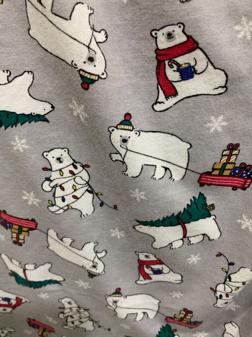 Size 2X Macys Family PJs Womens Soft Knit Pajama Pants Gray Polar Bear