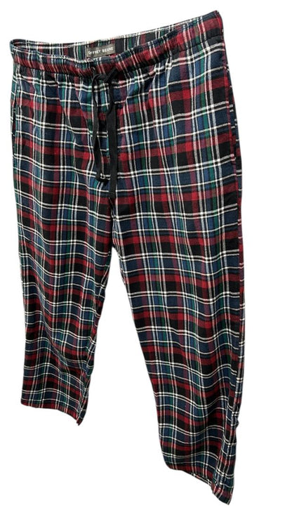 Size XL Geoffrey Beene Mens Flannel Sleep Pants Plaid Pockets Elastic Drawstring