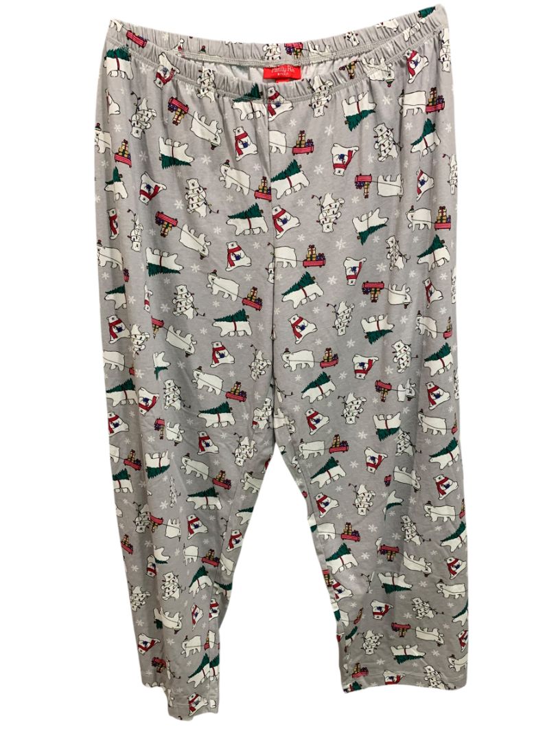 Size 2X Macys Family PJs Womens Soft Knit Pajama Pants Gray Polar Bear