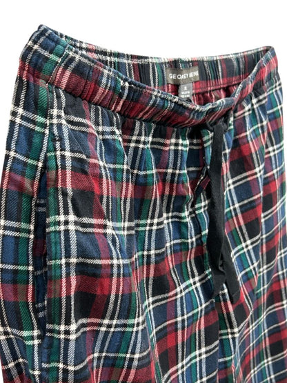 Size XL Geoffrey Beene Mens Flannel Sleep Pants Plaid Pockets Elastic Drawstring