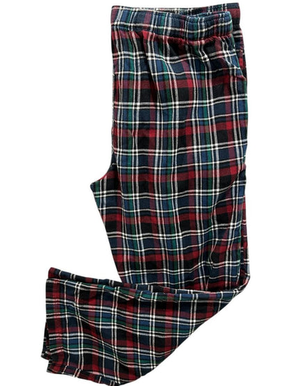 Size XL Geoffrey Beene Mens Flannel Sleep Pants Plaid Pockets Elastic Drawstring
