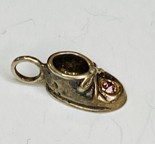 Vintage Sterling Silver 925 Babys Shoe Charm 14mm