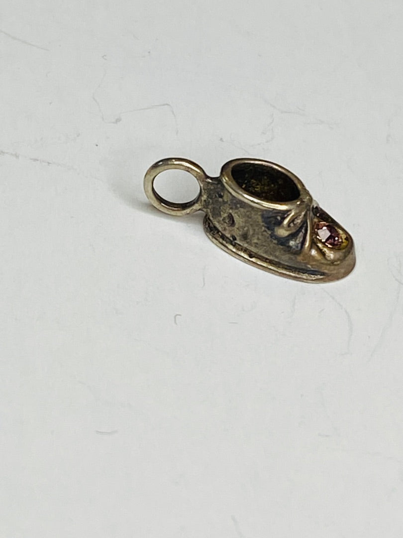 Vintage Sterling Silver 925 Babys Shoe Charm 14mm