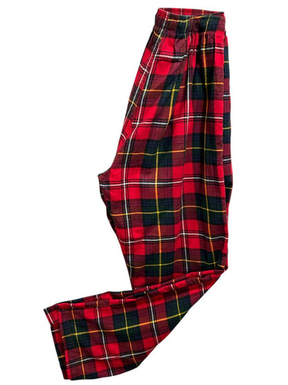 Large Polo Ralph Lauren Mens Sleep Pants Elastic Drawstring Pockets Red Plaid