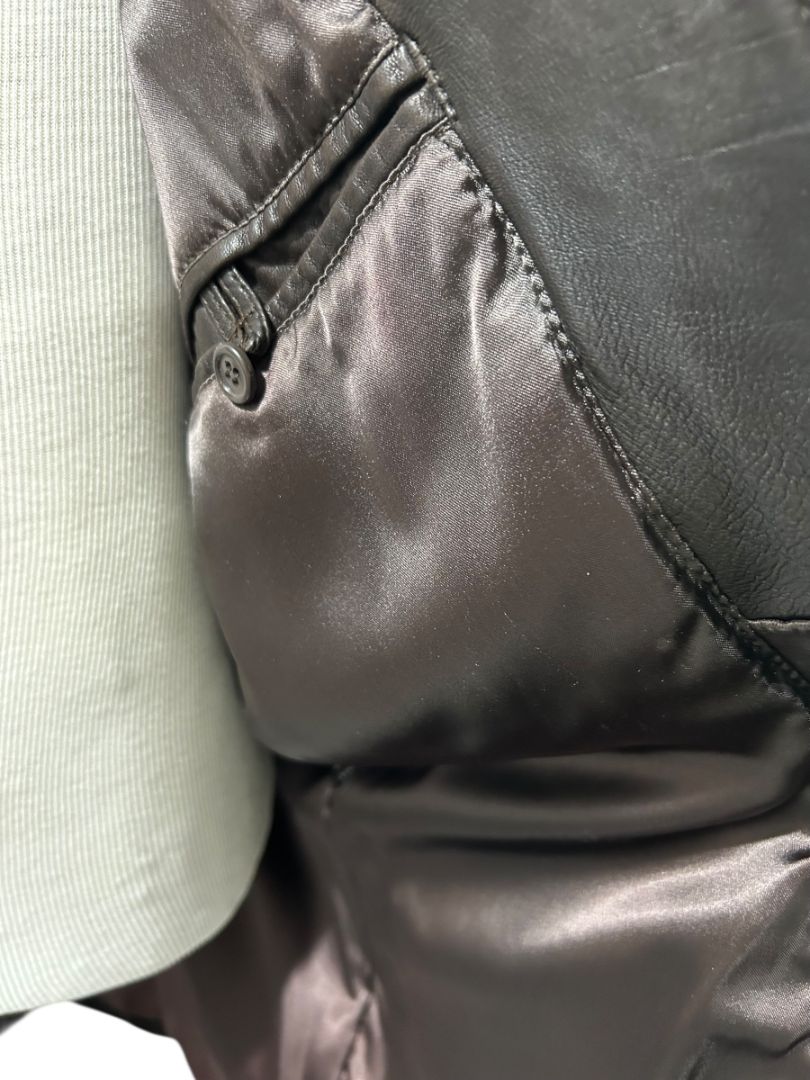 Medium Andrew Marc Men's Soft Brown Leather Coat Insulated Full Zip