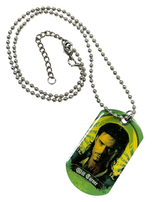 Disney Dog Tag Will Turner Orlando Bloom Necklace Lobster Clasp 24" Chain