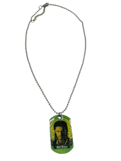 Disney Dog Tag Will Turner Orlando Bloom Necklace Lobster Clasp 24" Chain