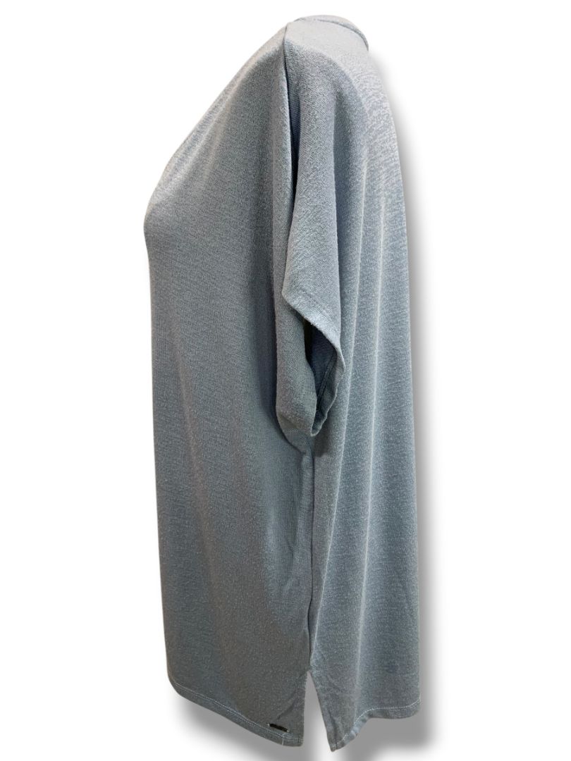 Size XXL Orvis Womens Short Dolman Sleeve V-Neck Sweater Light Blue
