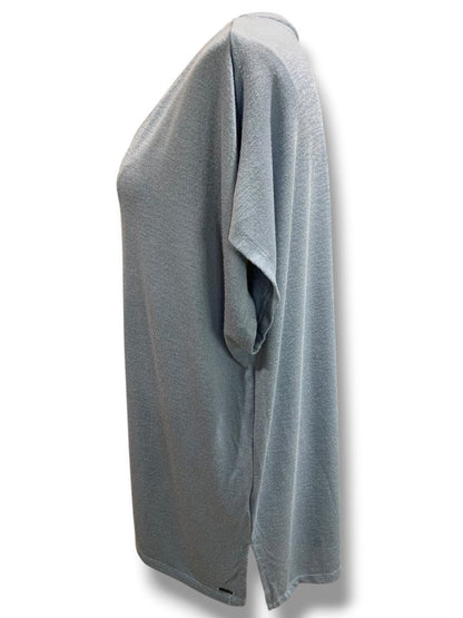 Size XXL Orvis Womens Short Dolman Sleeve V-Neck Sweater Light Blue