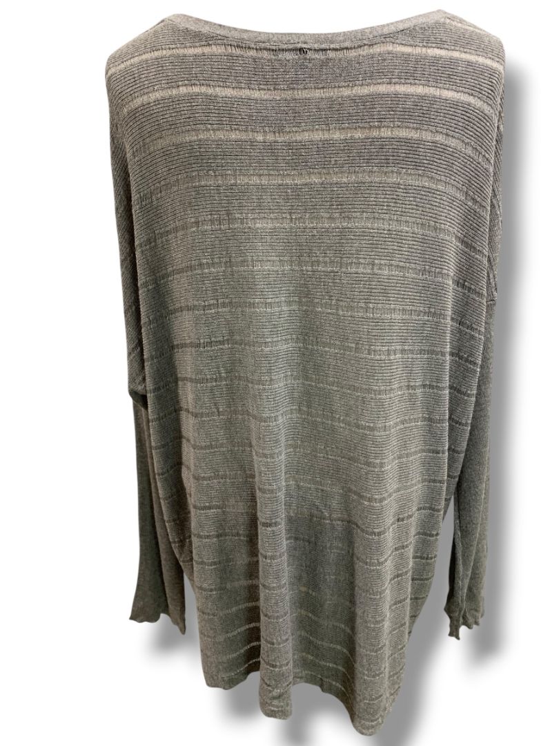 Size XL Eileen Fisher Womens Gray Lightweight Pullover Sweater Knit Stripes