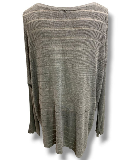 Size XL Eileen Fisher Womens Gray Lightweight Pullover Sweater Knit Stripes