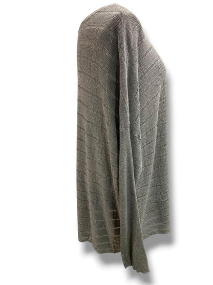 Size XL Eileen Fisher Womens Gray Lightweight Pullover Sweater Knit Stripes
