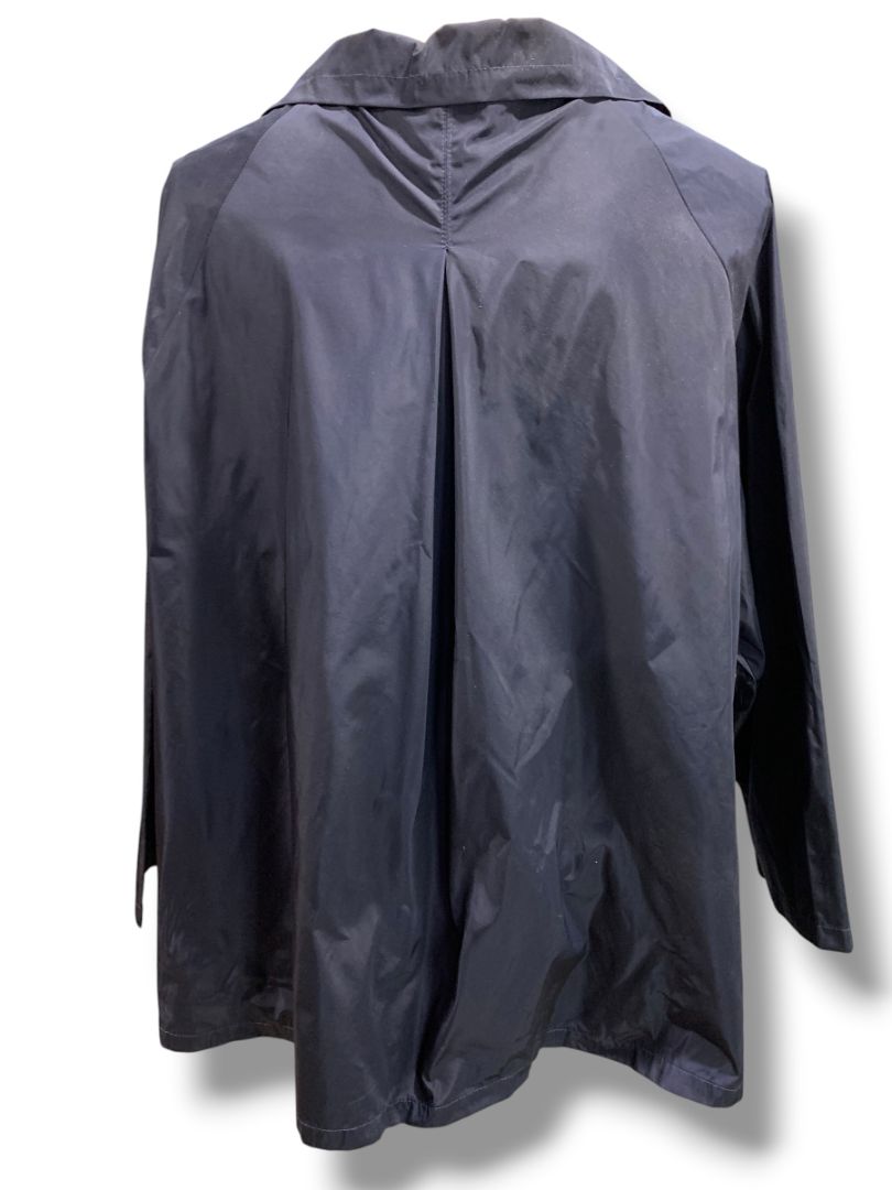 One Size Planet by Lauren G Womens Navy Blue Single Button Shirt Lagenlook