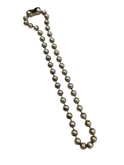 2 Silvertone Necklaces Black Corded 17" Beaded 14" Choker