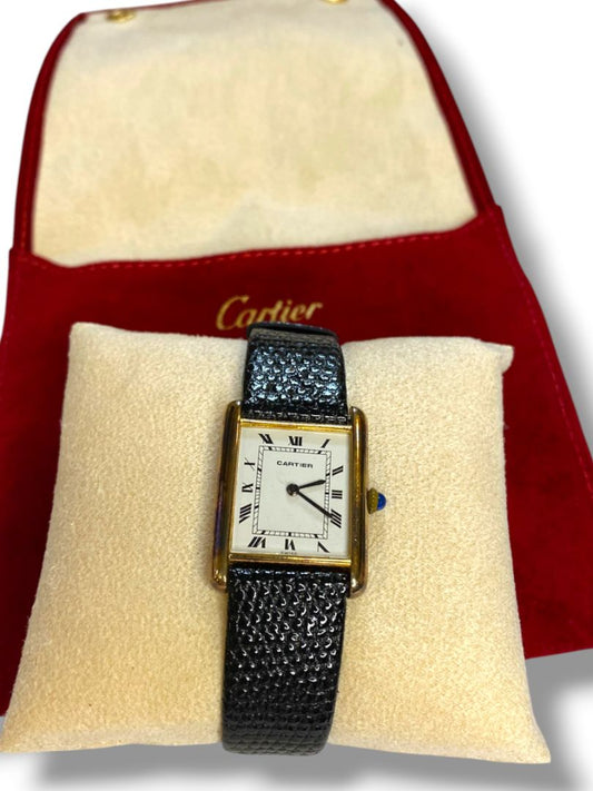 Vintage Cartier Must Tank Large Vermeil 925 Manual Watch Nonworking