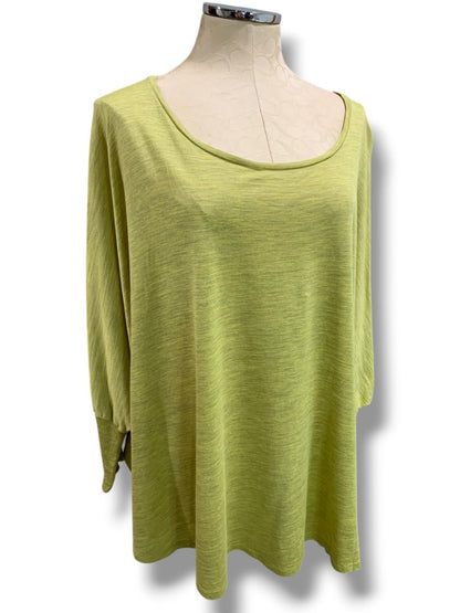 Size XL Eileen Fisher Womens Green Silk Cotton Blend Oversize Shirt