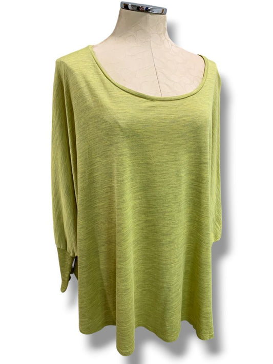 Size XL Eileen Fisher Womens Green Silk Cotton Blend Oversize Shirt