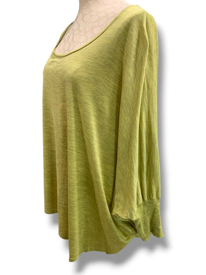 Size XL Eileen Fisher Womens Green Silk Cotton Blend Oversize Shirt