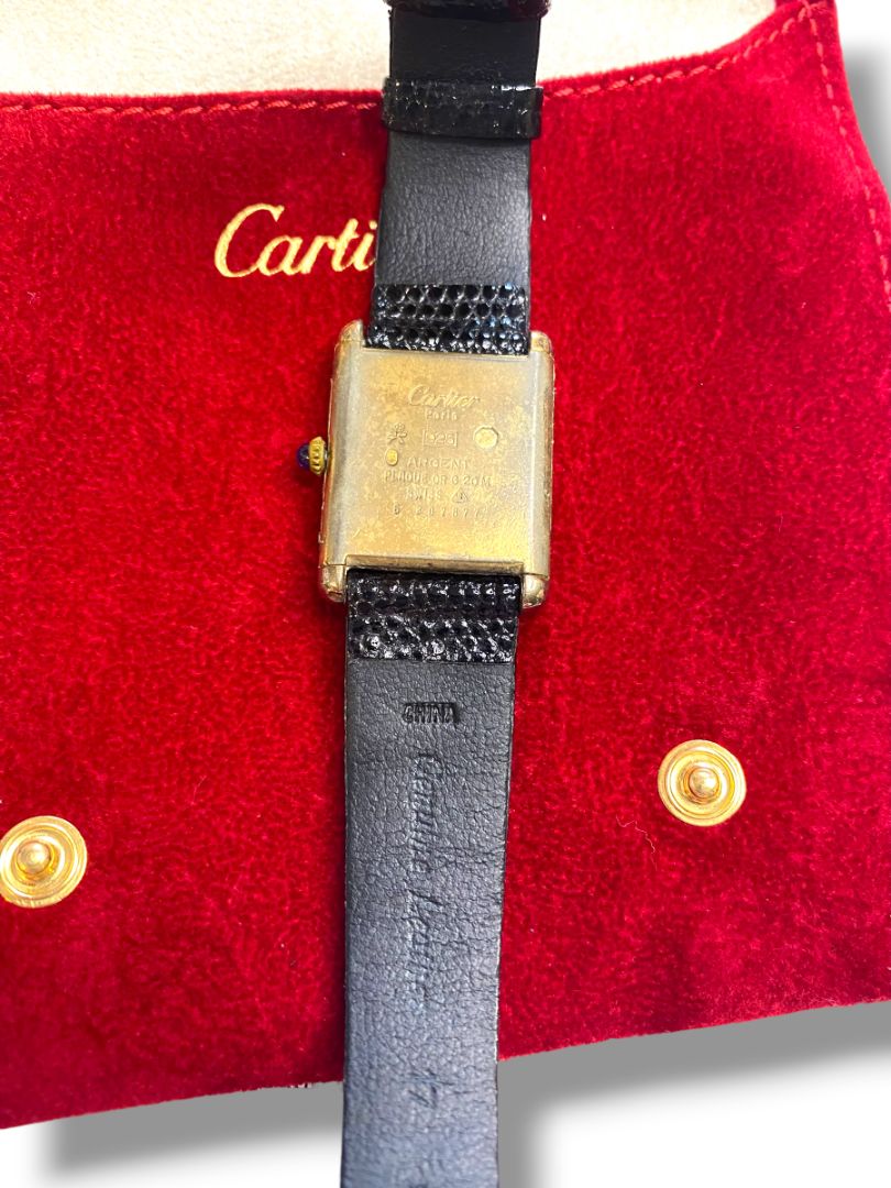 Vintage Cartier Must Tank Large Vermeil 925 Manual Watch Nonworking