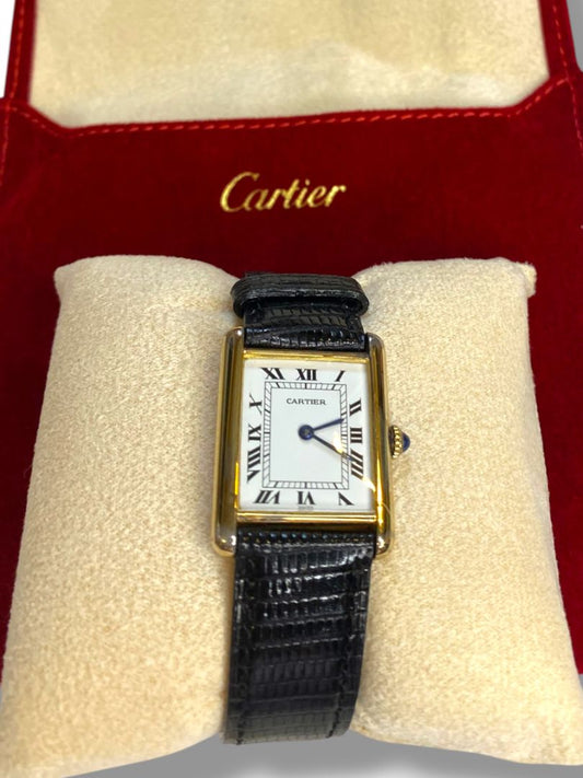 Vintage Cartier Must Tank Large 925 Vermeil Manual Watch Nonworking