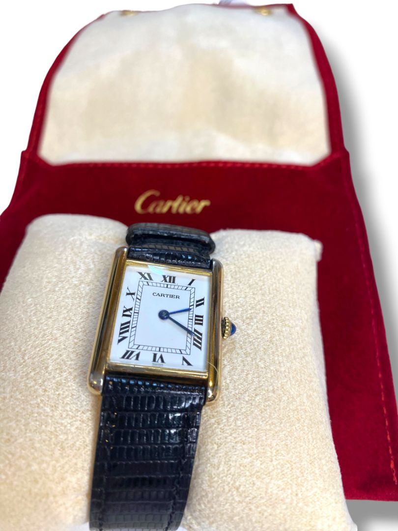 Vintage Cartier Must Tank Large 925 Vermeil Manual Watch Nonworking