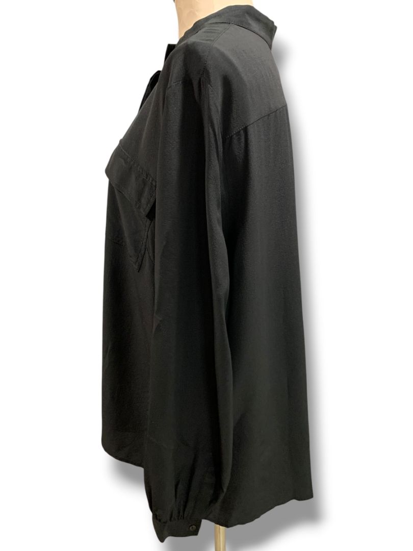 Size XL Talbots Womens Silk Pullover Black Long Sleeve Blouse Shirt
