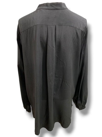 Size XL Talbots Womens Silk Pullover Black Long Sleeve Blouse Shirt