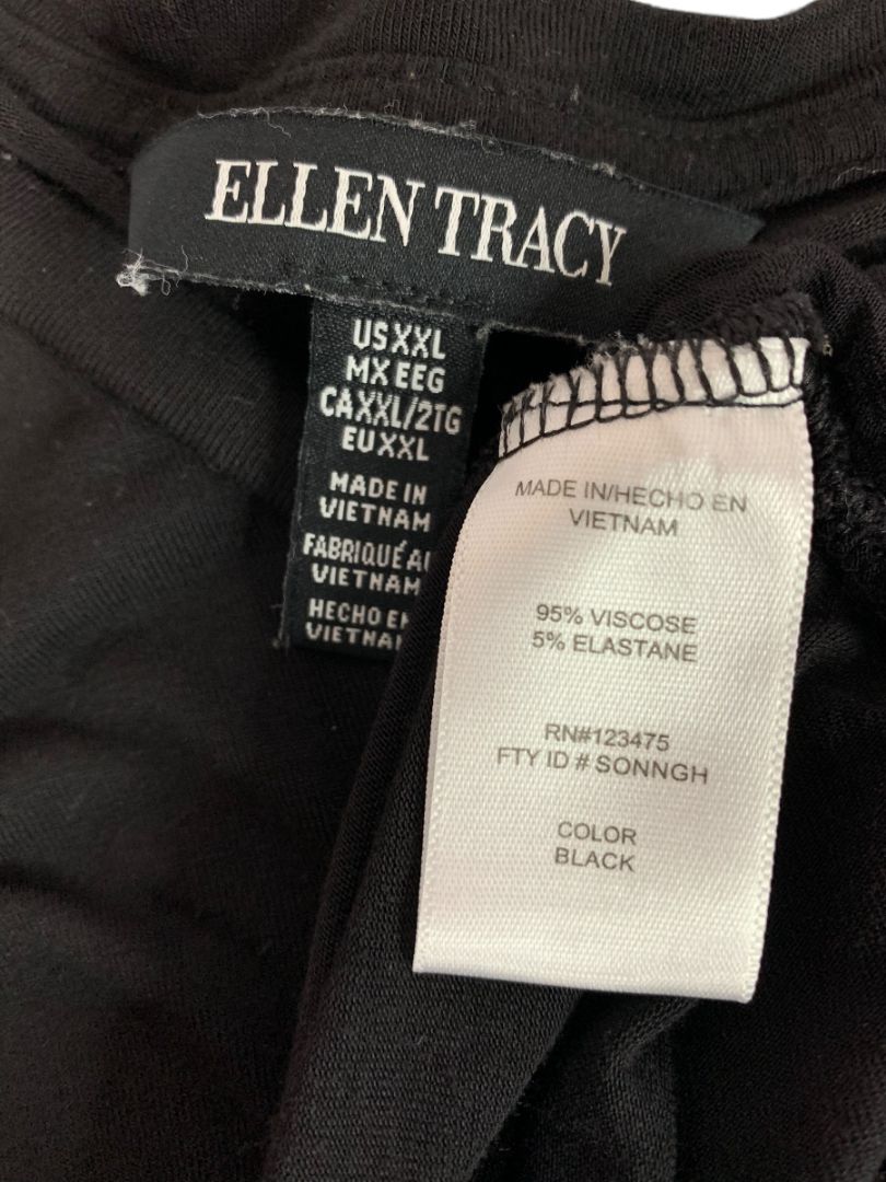 Size XXL Ellen Tracy Womens Black Tshirt Tunic Super Soft