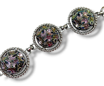 Lot of 2 Silvertone Signed Sarah Coventry 7.2" Ornate Filigree Vintage Look Foldover Clasp