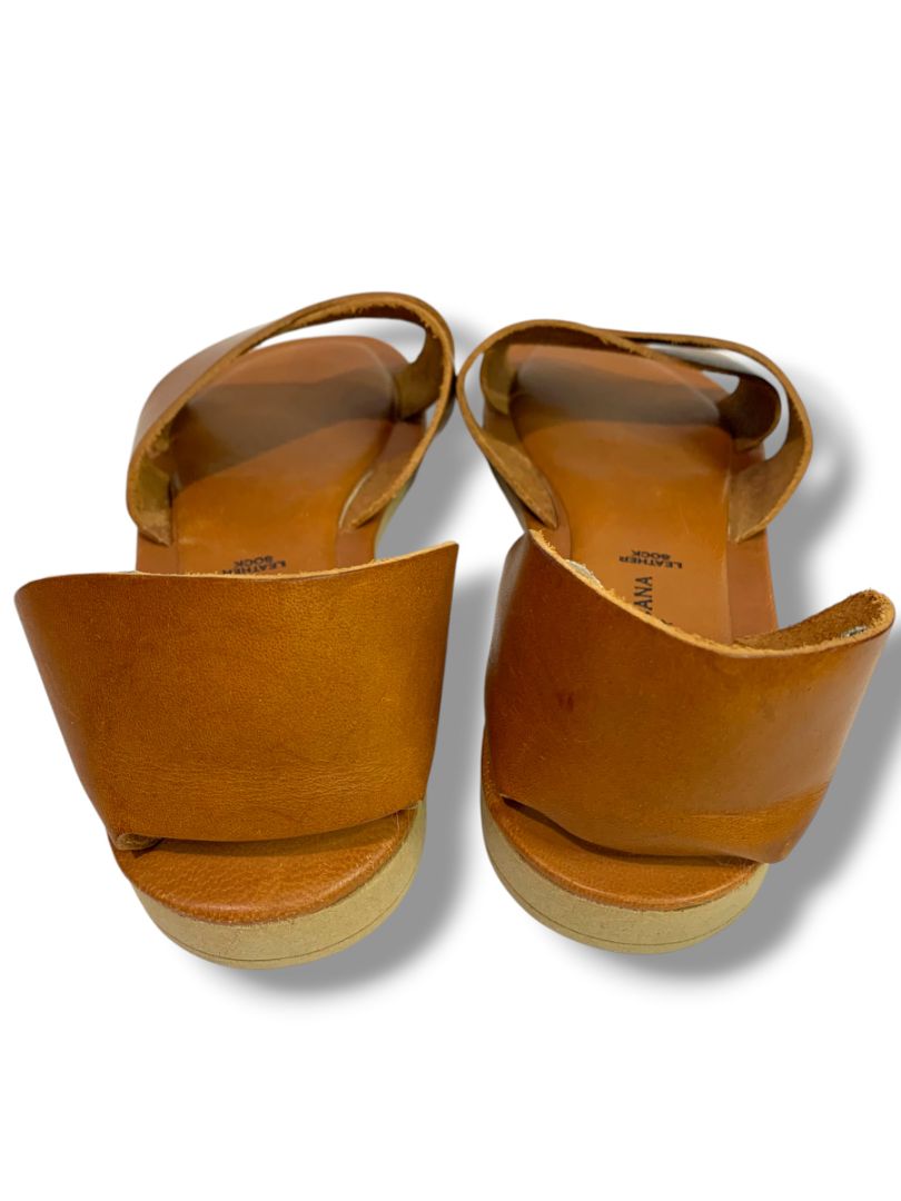 Size 9.5 Donna Toscana Womens Brown Leather Sandals Crossband