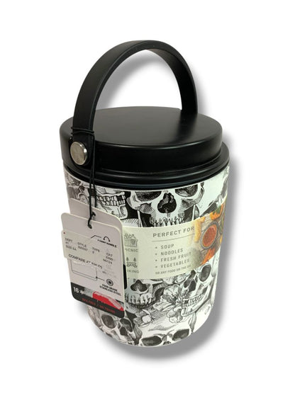 New Hydrapeak 32 Ounce Stainless Steel Skull Insulated Food Jar Handle Screw Top