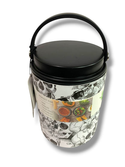 New Hydrapeak 32 Ounce Stainless Steel Skull Insulated Food Jar Handle Screw Top