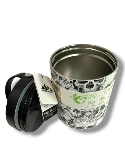 New Hydrapeak 32 Ounce Stainless Steel Skull Insulated Food Jar Handle Screw Top
