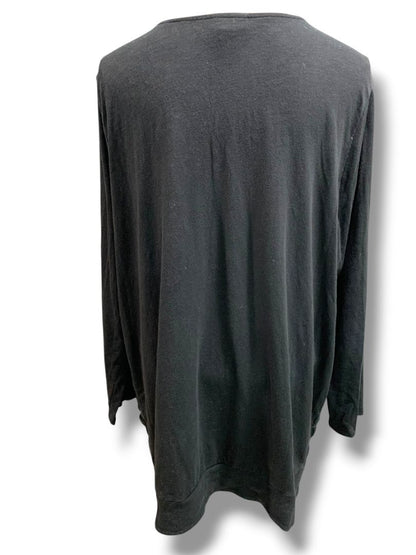 Size 2X J.Jill Black V-Neck Tunic Shirt Knit Pockets Banded Hem