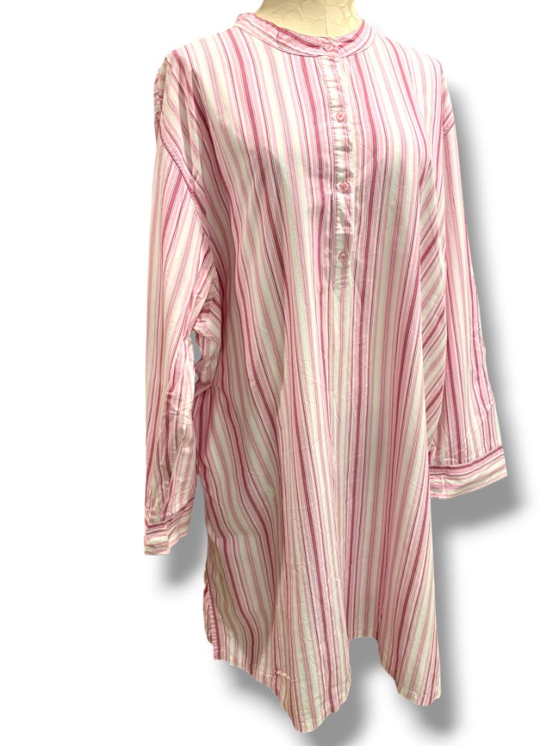 Size 3X Nautica Sleepwear Womens Plus Size Sleep Shirt Nightshirt Pink Striped
