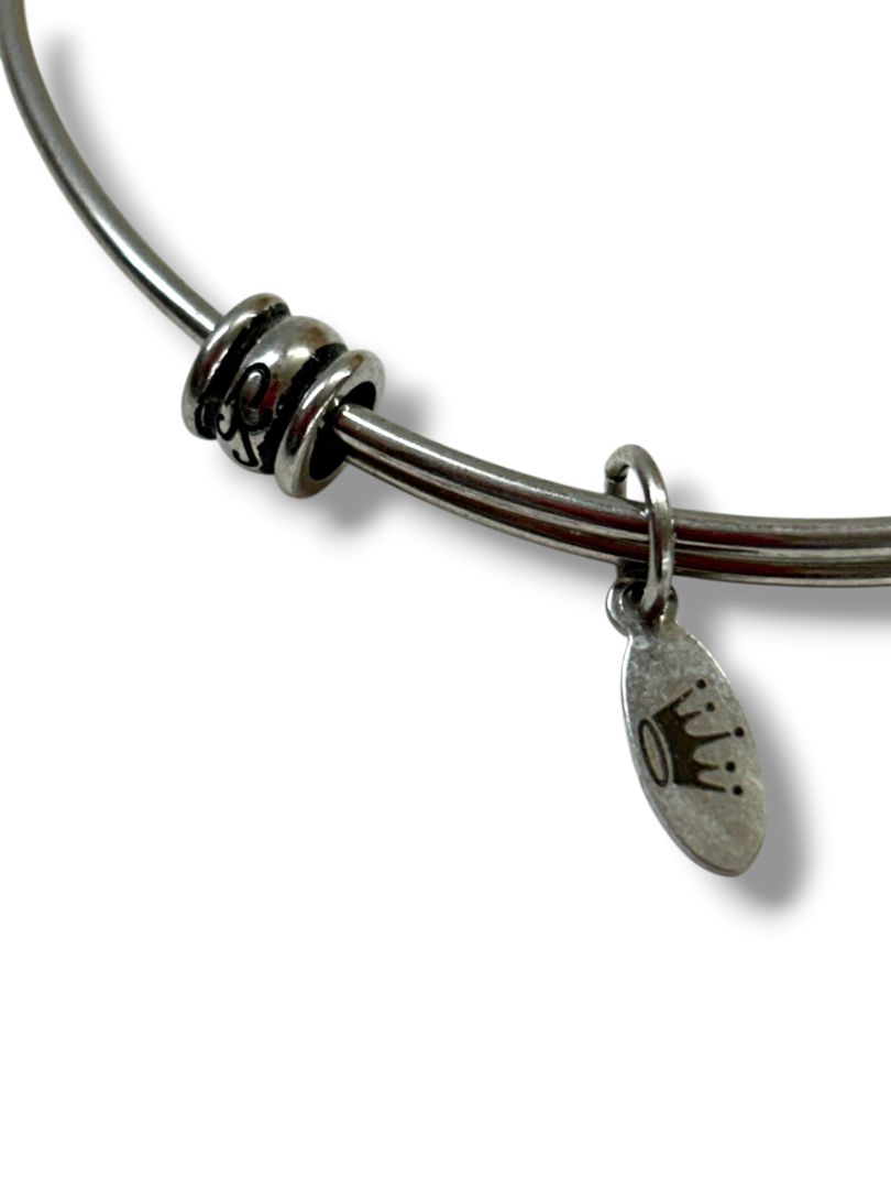 Best Mom Ever Adjustable Bangle Charm Bracelet Silvertone Heart